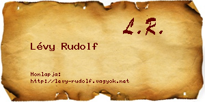 Lévy Rudolf névjegykártya